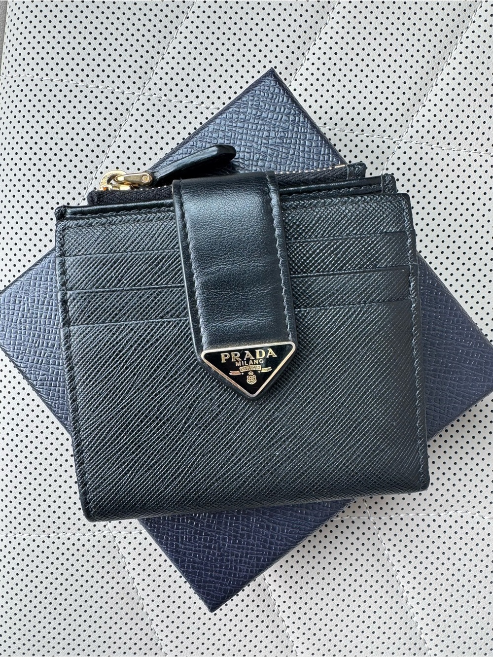Prada Saffiano Black Leather Wallet